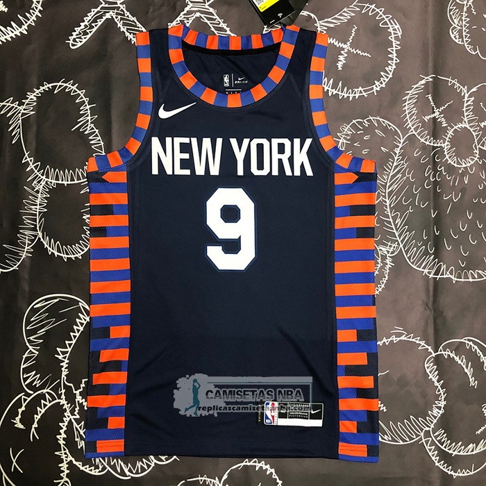 Camiseta New York Knicks RJ Barrett NO 9 Ciudad Edition 2019-20 Azul